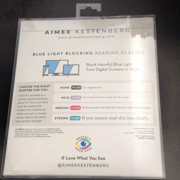 Blue Light Glasses plus Readers -Aimee Kestenberg Set Strength +2.0 NWT - Picture 7 of 7
